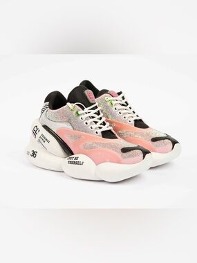 CLJD Rhinestone Platform Sneakers - Pastel Pink - Marked EU 36
